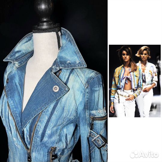 Gianni versace vintage / джинсовка косуха винтаж