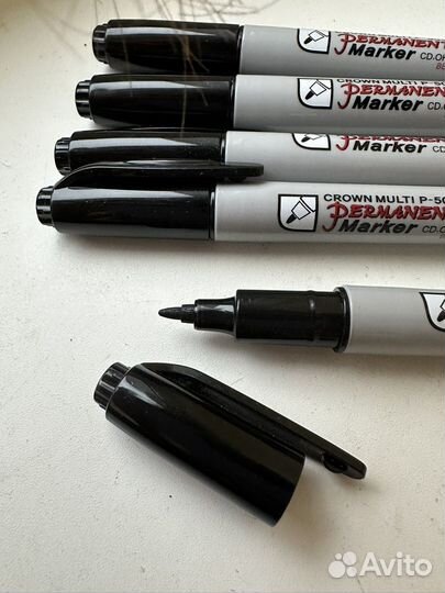 Перманентный маркер нестираемый черный