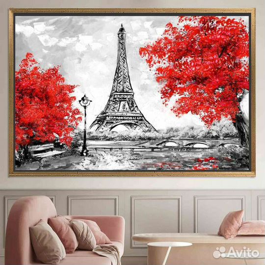 Эйфелева башня красивая картина в интерьер