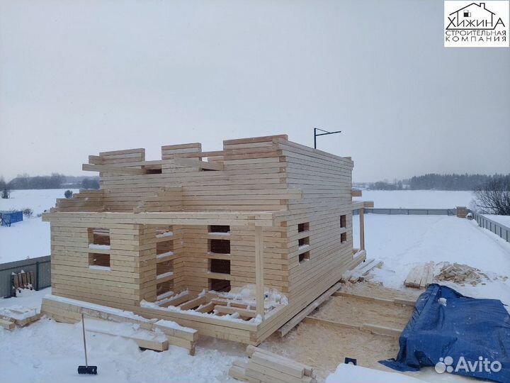 Дома срубы из бруса 8х8 с террасами строительство