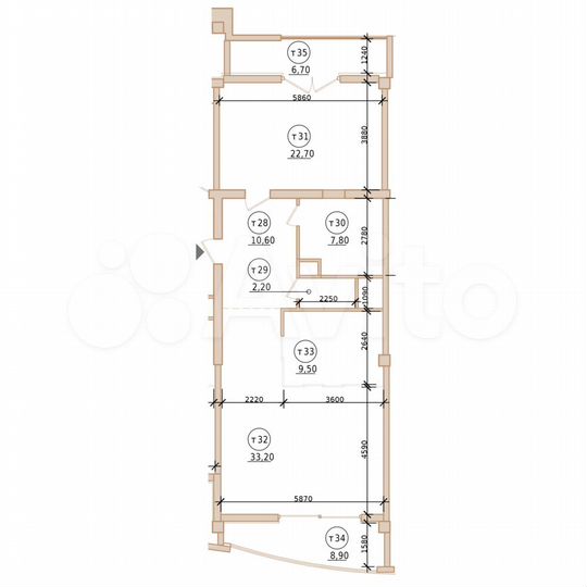 2-к. квартира, 93,8 м², 6/10 эт.