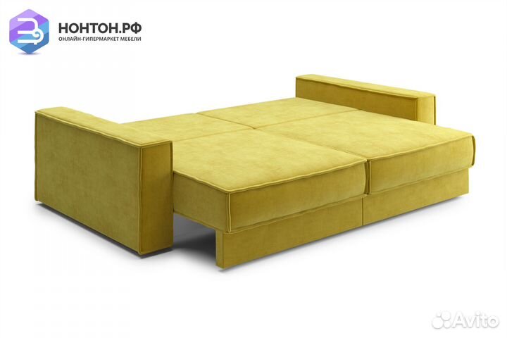 Диван тик-так Сохо 3-х местный горчичный