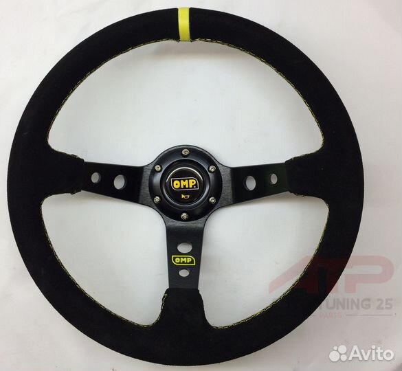 Руль OMP Style - с выносом - 350мм (замша/строчка)