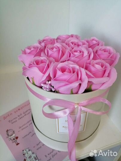 Стильные букеты из мыльных роз