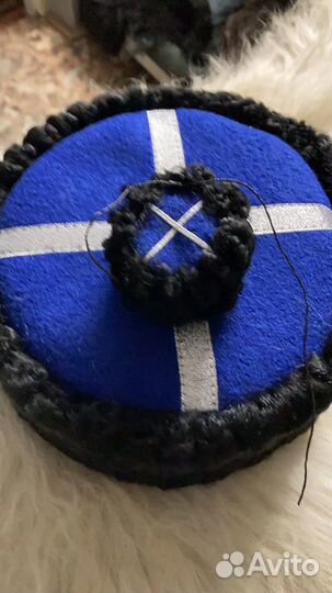 Кубанка казачья с навершием цвет василек