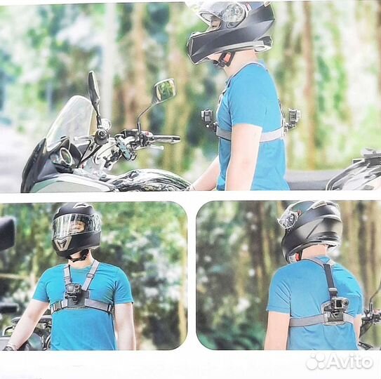 Комплект крепление telesin на грудь и голову GoPro