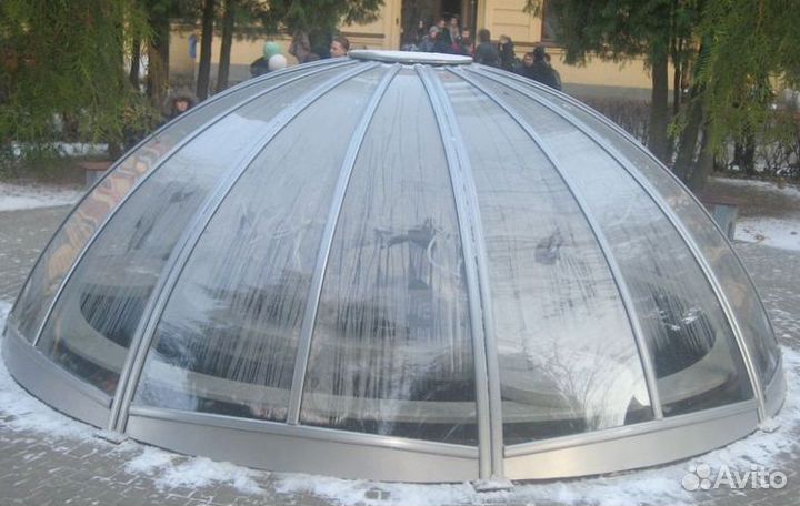 Остекление со стеклянным куполом