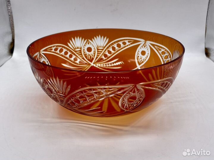 Ваза для фруктов, цветное стекло, СССР