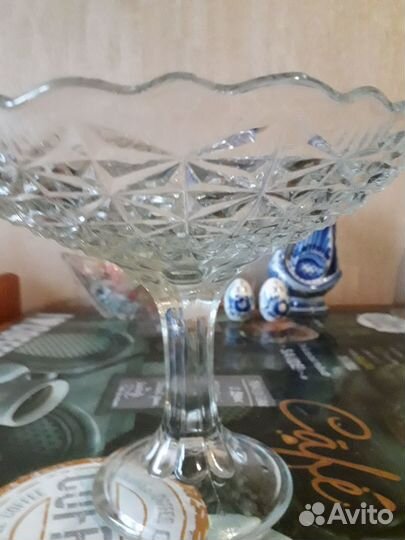 Цветной хрусталь СССР. Ваза на ножке