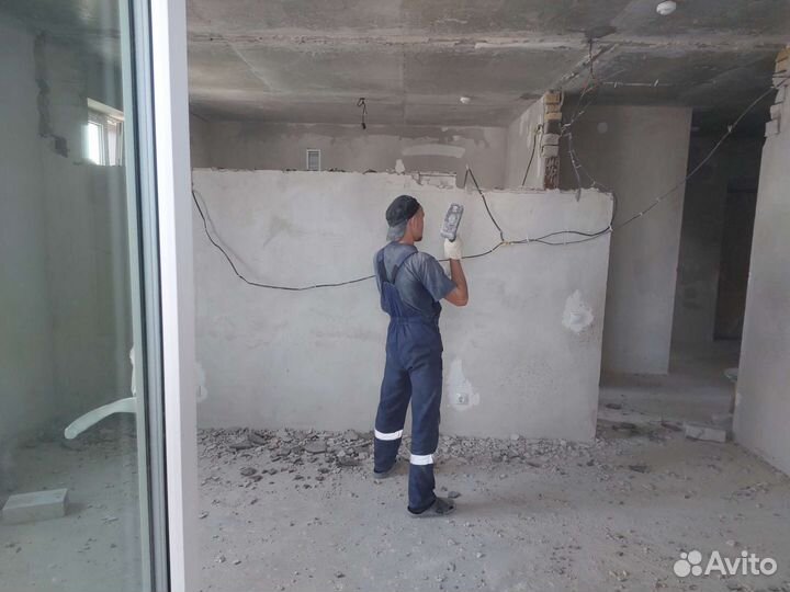 Демонтаж.стен.Снос.Демонтаж стяжки.демонтаж пола