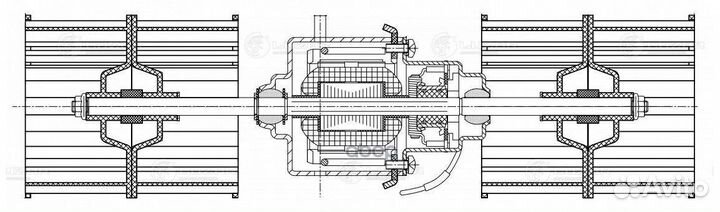 Э/вентилятор отоп. салона в сборе с крыльчаткам