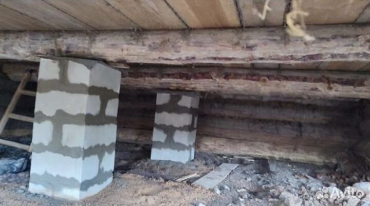 Подъём домов замена венцов