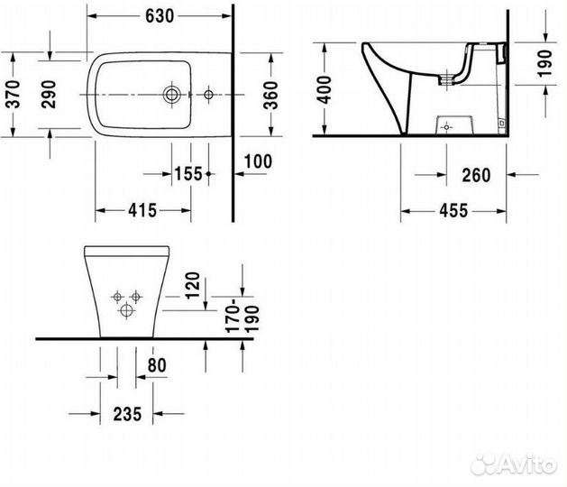 Биде Duravit напольное