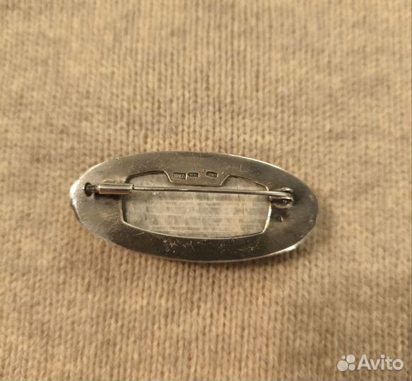 Брошь серебро 875 проба СССР