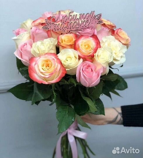 Цветы розы букет