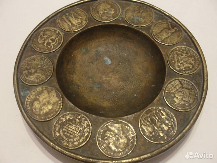 Винтажные латунные, медные пепельницы