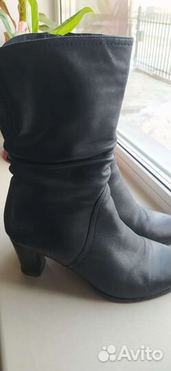 Сапоги осень весна женские 38 натуральная кожа