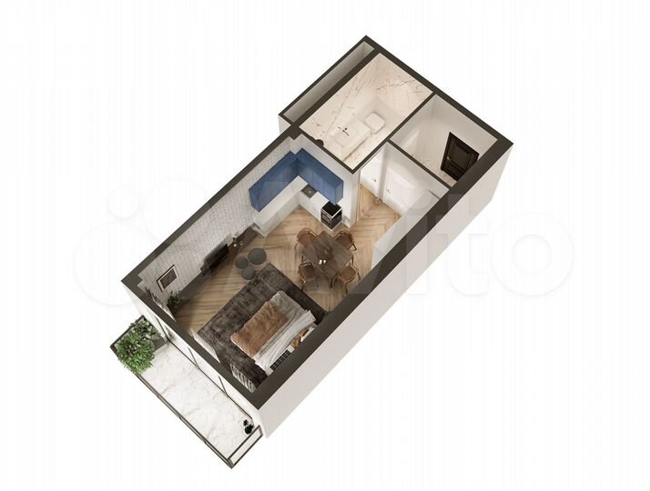 1-к. квартира, 45,7 м², 5/9 эт.