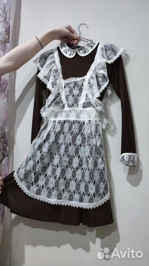 Белый школьный фартук+платье