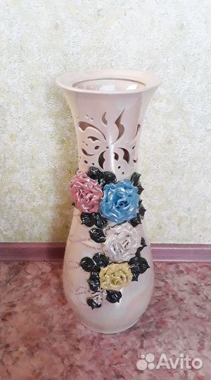 Ваза напольная, фарфоровая