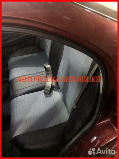 Чехлы Автопилот Kia Spectra из экокожи чёрно-серые