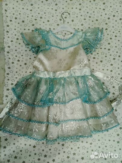 Платье снежинки 104-110