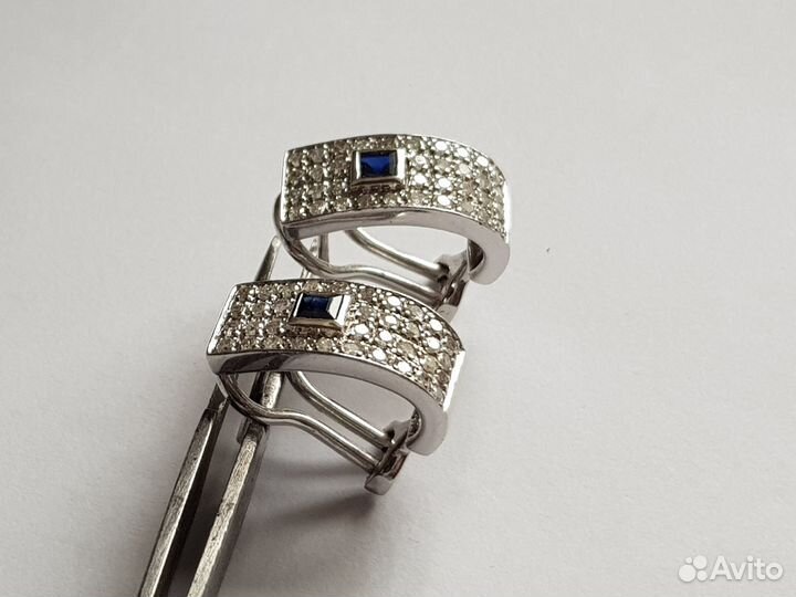 Золотые серьги и кольцо с бриллиантами