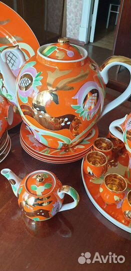 Сервиз золотой олень