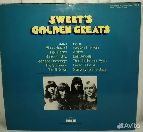 Виниловая пластинка группы Sweet