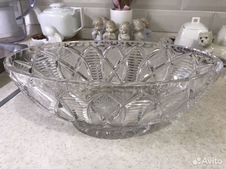Ваза для фруктов хрустальная