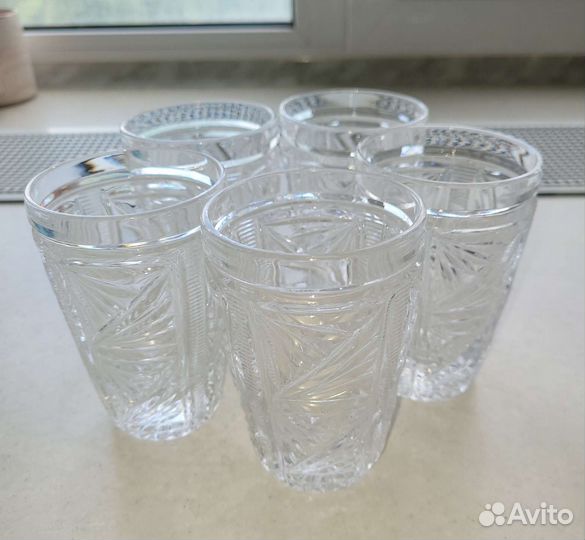Хрустальные стаканы 5 шт