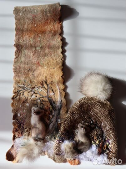 Шапка+шарф ручная работа