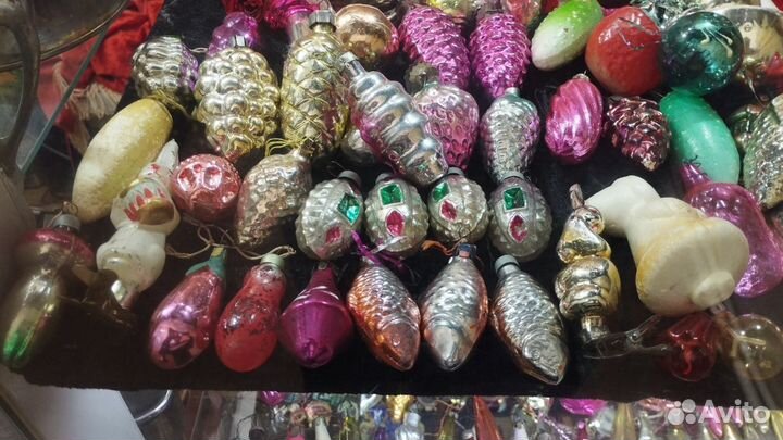 Стеклянные ёлочные игрушки. СССР