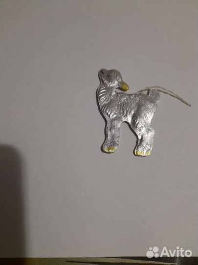 Елочная игрушка картонаж СССР ягненок