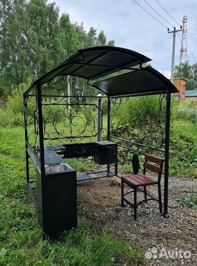 Мангал с крышей
