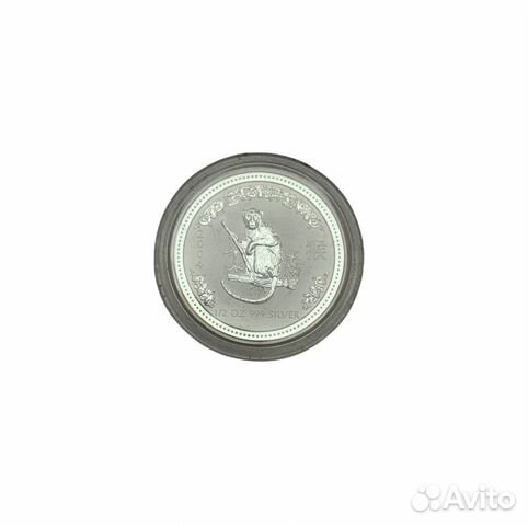 Монета серебряная 50 cents 2004г год обезьяны