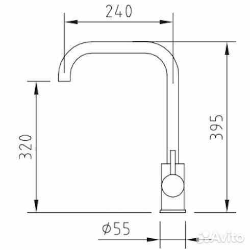 Смеситель для кухни Clever right-inox finishing, н