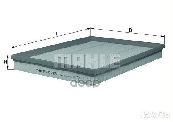 Фильтр воздушный LX2036 Mahle/Knecht