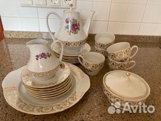 Чайный сервиз костяной фарфор Чехословакия 1960г