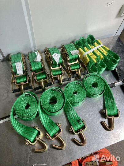 Комплект ремней на эвакуатор (поворотные крюки)