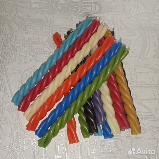 Цветные свечи, свечи - скрутки