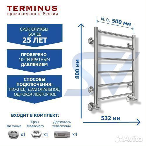 Полотенцесушитель Аврора водяной