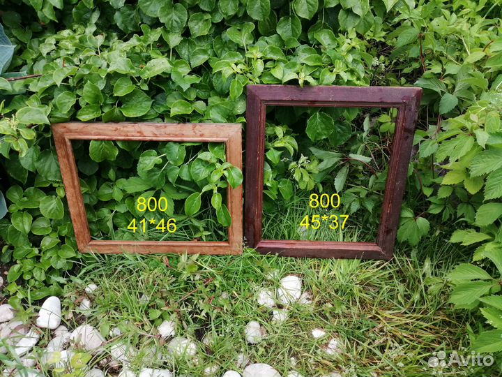 Старинная деревянная рамка латунь картина