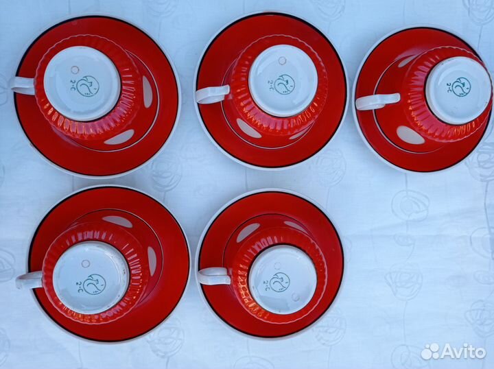 Чайные пары, красные в горох, 2 сорт