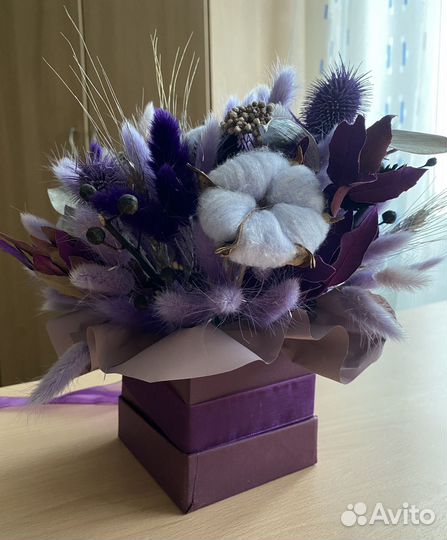 Букет из сухоцветов в коробочке