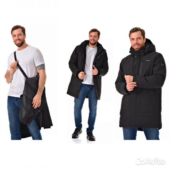 Куртка зимняя удлиненная парка капюшоном