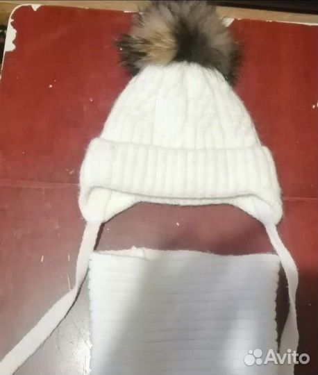 Комплект шапка и шарф для девочки зима