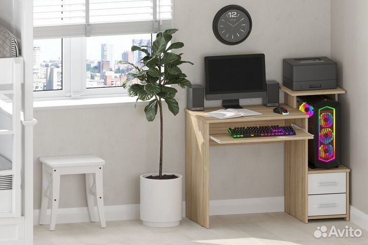 Компьютерный стол с нишей для пк