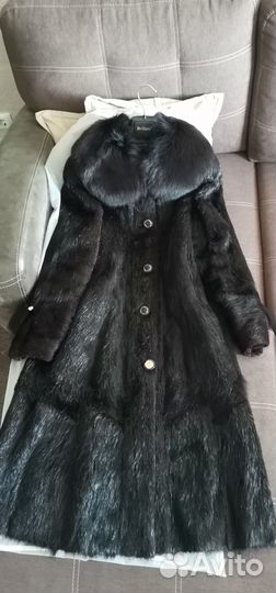 Шуба норковая чёрная 48 размер
