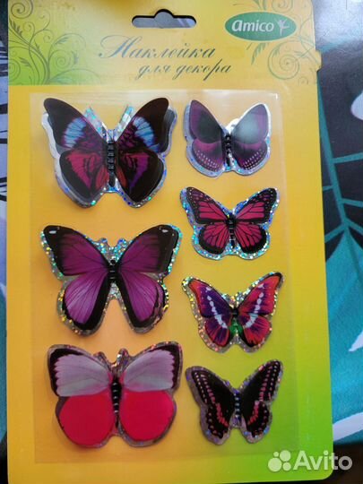 Наклейки бабочки для декора и поделок новые